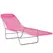 Outsunny Folding Sun Lounger with Head Pillow - Pink - 1