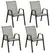 Outsunny Four-Piece Stacking Rattan Garden Seat Set - Mixed Grey - 1