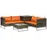 Outsunny Four-Piece Rattan Sofa Set, with Storage Table - Orange/Brown - 1