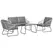 Outsunny Four-Piece Rattan Strong Panel Outdoor Sofa Set - Grey - 1