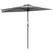 Outsunny Half Round Parasol Umbrella - Light Grey - 1