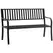 Outsunny Metal Garden Bench Loveseat with Slatted Seat, Black - 1