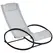 Outsunny Outdoor Rocking Chair Sun Lounger Recliner Rocker with Texteline Fabric Patio Garden Relaxer with Pillow Grey - 1