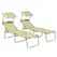 Outsunny Outdoor Foldable Sun Lounger Set of 2, 4 Level Adjustable Backrest Reclining Sun Lounger Chair with Angle Adjust Sun Shade Awning for Beach, Garden, Patio, Beige - 1