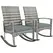 Outsunny Outdoor PE Rattan Rocking Chair Set of 2, Garden Rocking Chair Set with Armrest and Cushion, Light Grey - 1