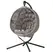 Outsunny Round Egg Basket Chair, with Steel Stand, Sand - 1