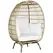 Outsunny Rattan Egg Chair with Cushions and Pillows, Khaki - 1