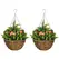 Outsunny Set of Two Hanging Lisianthus Flower Pots - Orange/Green - 1