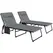 Outsunny Set of Two Reclining Sun Loungers - Charcoal Grey - 1