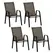 Outsunny Set of Four Stackable Mesh Seat Chairs - Mixed Brown - 1