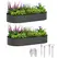Outsunny Set of Two 181 x 93cm Steel Planters - Dark Grey - 1