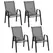 Outsunny Set of Four Stackable Mesh Seat Chairs - Dark Grey - 1