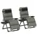 Outsunny Set of Two Reclining Sun Loungers, with Cushion - Grey - 1