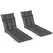 Outsunny Set of Two 190 x 56cm Sun Lounger Cushions - Dark Grey - 1