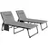Outsunny Set of Two Reclining Sun Loungers - Light Grey - 1