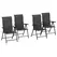 Outsunny Set of Four Folding Garden Chairs, with Seven-Position Adjustable Backs, Grey - 1