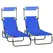 Outsunny Set of Two Folding Sun Loungers, with Adjustable Backs and Sun Canopies - Blue - 1