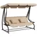 Outsunny Three-Person garden Swing Chair, with Adjustable Canopy - Light Brown - 1