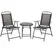 Outsunny Three-Piece Garden Seat Set, with Glass-Top Table - Brown - 1