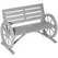Outsunny Wooden Cart Wagon Wheel 2 Seater Garden Bench Outdoor Garden Armrest Chair Rustic High Back Loveseat Grey - 1