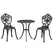 Outsunny Three-Piece Aluminium Floral Bistro Set - Black - 1