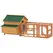PawHut 2 Piece Wooden Chicken Coop and Run Set, Poultry Run Cage with Nesting Box, Slide-Out Tray, for 4-8 Chickens, Yellow - 1