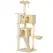 PawHut 180cm Large Cat Tree Tower with Sisal Scratching Posts, Condos, Plush Perches, Hammock, Ladder, Beige - 1