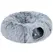 PawHut 2-in-1 Donut Cat Tunnel with Washable Bed, Play Tunnel Bed with Toy Ball and Door Hole for Indoor Cats, Light Grey - 1