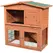 PawHut 2 Tier Rabbit Hutch Guinea Pig Hutch Ferret Cage with Ramp Slide Out Tray for Indoor Outdoor 100.5 x 55 x 101 cm - 1