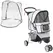 PawHut Dog Stroller with Cover for Small Miniature Dogs, Folding Cat Pram Dog Pushchair with Cup Holder, Storage Basket, Reflective Strips, Grey - 1