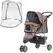 PawHut Dog Stroller with Cover for Small Miniature Dogs, Folding Cat Pram Dog Pushchair with Cup Holder, Storage Basket, Reflective Strips, Brown - 1