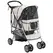 PawHut Dog Stroller with Rain Cover for Small Miniature Dogs, Folding Pet Pram with Cup Holder, Storage Basket, Reflective Strips, Grey - 1