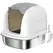 PawHut Stainless Steel Cat Litter Box with Lid, for Cats, Enclosed Cat Litter Box with Flip Cover, Scoop - 1