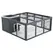 PawHut Rabbit Hutch Outdoor, Guinea Pig House, Bunny Run Cage with Openable Top for 1-2 Rabbits, 123 x 120 x 52cm, Grey - 1