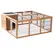 PawHut Rabbit Hutch Outdoor, Guinea Pig House, Bunny Run Cage with Openable Top for 1–2 Rabbits, 123 x 120 x 52cm, Yellow - 1