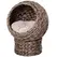 PawHut Wicker Cat Bed, Raised Rattan Cat Basket with Cylindrical Base, Soft Washable Cushion, 42 x 33 x 52cm - Brown - 1