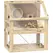 PawHut Wooden Hamster Cage with Detachable 32cm Deep Bottom, Hut, Seesaw, Exercise Wheel, Ramp, 60 x 40 x 75cm, Natural - 1