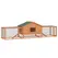 PawHut Wooden Guinea Pigs Hutches W/ Ramp-Golden Red - 1