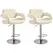 Upholstered Swivel Bar Stool, Set of 2 Height Adjustable Barstool with Back, Armrest, Footrest for Kitchen, White - 1