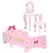 ZONEKIZ 3PCs Kids Bedroom Furniture Set with Bed, Dressing Table and Stool, Princess Themed, for 3-6 Years Old, Pink - 1