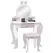 ZONEKIZ Bunny-Design Kids Dressing Table, with Mirror and Stool - White and Pink - 1