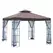Outsunny 3 x 3(m) Patio Gazebo Canopy Garden Pavilion Tent Shelter with 2 Tier Roof and Mosquito Netting, Steel Frame, Coffee - 1