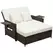 Outsunny Rattan Sun Lounger 2 Seater Day Bed-Brown - 1