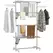 HOMCOM Four-Shelf Collapsing Clothes Horse, With Side Arms and Wheels - White - 1