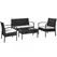 Outsunny 4 Pieces Rattan Garden Furniture Set, 4 Seater Garden Sofa Set with Loveseat, Armchairs and Glass Top Table, Wicker Conservatory Furniture with Cushions for Patio, Balcony, Black - 1