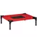 PawHut Raised Dog Bed Cat Elevated Lifted Portable Camping w/ Metal Frame Black and Red (Small) - 1