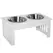 PawHut Raised Dog Feeding Bowls with Stand, Stainless Steel for  Extra Small and Small Dog, 44L x 24W x 15H cm - White - 1