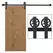 HOMCOM 6.6 FT/ 2000mm Carbon Steel Sliding Barn Door Kits Hardware Closet Set Track System for Single Wooden Door Industrial Wheel Style Roller - 1