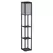 HOMCOM Shelf Floor Lamp Standing Lamp W/4-tier Wooden Open Shelves,26L x 26W x 160Hcm-Black/White - 1