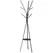 HOMCOM Freestanding Metal Coat Rack Stand 9 Hooks Clothes Tree with 1 Shelf Hat Display Hall Tree Hanger Bag Umbrella Hanging Organiser Brown - 1